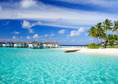 تتسم جزر المالديف بأنها من أكثر المناطق الجغرافية انتشارا في العالم وهي أصغر دولة آسيوية  جزر المالديف وهي رسميا جمهورية المالديف ويطلق عليها كذلك جزر المالديف من سلسلة مزدوجة من ست وعشرين جزيرة مرجانية في المحيط الهندي باتجاه شمال جنوب وتقع على بعد نحو 700 كيلومترا (430 ميل) جنوب غرب سريلانكا و400 كيلومترا (250 ميل) جنوب غرب الهند  من حيث عدد السكان والمساحة البرية  وهي أخفض بلد على وجه البسيطة إلا أن أكثر من 80% من أراضي البلاد مؤلفة من الجزر المرجانية التي ترتفع أقل من متر واحد فوق مستوى سطح البحر ويتألف الحيد من المخلفات المرجانية والمرجان الحي  ويعمل ذلك كحاجز طبيعي ضد البحر، مشكلا البحيرات  الأنظمة البيئية لجزر المالديف تعتبر مياه المالديف موئلا للعديد من الأنظمة البيئية لكنها تعرف كثيرا بتنوع شعابها المرجانية زاهية الألوان  ويقطن فيها أكثر من 1100 نوع من السمك، 5 أنواع من السلاحف البحرية، 21 نوع من الحيتان والدلافين187 نوع من المرجان  400 نوع من الرخويا و83 نوعاً من شوكيات الجلد. كما تعيش فيها العديد من أنواع  القشريات  هذه البيئة الفريدة تجعل منها مركز جذب للزوار من كافة أنحاء العالم، حيث تتركز السياحة في جزر المالديف حول استكشاف روائعها البيئية العديدة أو الاستمتاع في أحد منتجعاتها السياحية الفخمة التي تقدّم الملاذ المثالي على شواطئ المحيط الهندي  ثقافة المالديف وتقاليدها تعد الهوية المالديفية مزيج من الثقافات التي تجسد الشعوب التي استقرت على هذه الجزر، تعززها الديانة واللغة  ربما جاء المستوطنين الأوائل من جنوب الهند وسريلانكا وهم يرتبطون لغويا وعرقيا بشعوب شبه القارة الهندية ويعرفون عرقيا بديفيس  ويتضح تأثر الثقافة المالديفية بالقرب الجغرافي من سريلانكا وجنوب الهند. اللغة الرسمية الشائعة هي ديفيهي  وهي لغة هندو أوروبية تتشابه مع “إيلو”، اللغة السنهالية القديمة  بعد الحقبة البوذية الطويلة من التاريخ المالديفي، أدخل التجار المسلمون الإسلام. وتحول المالديفيون إلى الإسلام في منتصف القرن الثاني عشر. ومنذ القرن الثاني عشر الميلادي، تأثرت ثقافة ولغة البلاد بالمنطقة العربية بسبب التحول إلى الإسلام وموقعها كتقاطع طرق وسط المحيط الهندي. كان ذلك بسبب التاريخ التجاري الطويل بين الشرق الأقصى والشرق الأوسط  الفنون والحرف يتجلى اختلاط الثقافات كثيرا في الفنون المالديفية فالموسيقى التي تعزف بطبول البودو بيرو المحلية تشبه عزف الطبول الأفريقية  ويمثل الدوني (قارب شراعي مالديفي نادر) نمطا فنيا بحد ذاته فهو يبنى بحرفة جلية مع نقاط تشابه كبيرة مع القوارب الشراعية العربية ويمثل الفن الفاخر للمالديفيين الذي يتجلى في التفاصيل الدقيقة على الروافد الخشبية في المساجد القديمة  ما تم اكتسابه من فن عمارة جنوب شرق آسيا  تأتي بعدها السمات غير المحددة: وتحكي التصاميم الهندسية المميزة المستخدمة في الحصر المحاكة من المواد المحلية، والعنق المطرزة للأثواب النسائية التقليدية وزخارفها أيضا، قصة أخرى جلبت من ثقافة غير معروفة انسابت إلى المجتمع المالديفي  وتحمل شواهد القبور ذات النحت البديع في بعض المقابر القديمة والنحت الصخري الفاخر لهوكورو ميسكي في مالي  شهادات على المهارات المذهلة لنحاتي الصخور المالديفيين القديمين  ويعتبر المالديفيون حرفيون بارعون ينتجون المنحوتات الأنيقة مما هو متوفر محليا في غالب الأحيان  لقد تم تناقل العديد من المهارات من جيل إلى جيل لتبقى حتى يومنا هذا  المأكولات المالديفية ترتكز المأكولات المالديفية التقليدية على ثلاثة مواد رئيسية ومشتقاتها يستخدم جوز الهند بالنمط المبشور  ويعصر للحصول على حليب جوز الهند، أو زيت جوز الهند في الأطباق التي تقلى ويعد حليب جوز الهند مكونا أساسيا في العديد من أصناف الكاري المالديفية وأطباق أخرى  أما السمك المفضل فهو تونة سكيب جاك، إما مجففا أو طازجا وتستخدم التونة الجافة المعالجة أساسا لإعداد الوجبات السريعة  مثل غولها كفابو باجيا (النسخة المحلية من السمبوسة الهندية) وفتافولهي الأصناف النشوية مثل الأرز  التي تؤكل مسلوقة أو مطحونة كدقيق، كرات مثل تارو (ألا) البطاطا الحلوة (كتالا) أو تابيوكا (دانديالوفي)  إضافة إلى فواكه مثل فاكهة الخبز (بامبوكيو) أو سكروباين (كاشيكويو) وفاكهة الخبز المسلوقة  أما فاكهة سكروباين فغالبا ما تؤكل نيئة بعد تقطيعها إلى شرائح رفيعة  كل هذه المأكولات الفريدة متوافرة في مطاعم المالديف التي تتميز بأطباقها البحرية الشهية وأجوائها الرومنسية المميزة  السياحة في جزر المالديف تجعل زرقة المياه العجيبة والشواطئ المعزولة من العطل في جزر المالديف قمة الرفاهية. وتعد المالديف الوجهة المثالية للغواصين وعشاق المنتجعات الصحية الفاخرة.  الأنشطة الترفيهية في المالديف يعتبر الغوص في المالديف من الأنشطة الأكثر رواجا لدى مرتادي العطل في هذه الوجهة الساحرة. فباستطاعة الغواصين المبتدئين والمتقدمين اكتشاف الحياة الاستوائية المحلية على مدار العام  شاهد أسماك البراكودا والسمكة الببغائية تسبح على بعد بضعة بوصات واسبح على سطح الماء مع العديد من أسماك المانتا  راي الكثيرة. للاستمتاع بتجربة الغوص المالديفية الحقيقية احجز رحلة الغوص التي تتيح لك النوم على متن القارب  حتى تتمكن من الغوص بكل راحة بعيدا عن الشاطئ  يعتبر ركوب الأمواج نشاطا رائجا في المالديف أيضا، وتعني الشواطئ المعزولة أن بإمكان المبتدئين التمرن بهدوء نسبي  وإذا كان الاسترخاء يشكل الأولوية بالنسبة لك لعدة أيام، خصص بعض الوقت لمعالجة سبا. يمكن إجراء معظم العلاجات في الهواء الطلق حتى تستمتع بمشهد جزر المالديف الخلاب بينما تسترخي بدلال ورفاهية مطلقة  منتجعات المالديف اختر من بين افخم منتجعات المالديف مع منتجعينا الفخمين جميرا فيتافيلي وجميرا ديفانافوشي   لعيش تجربة منقطعة النظير وسواء كنت تبحث عن العطلة العائلية المطلقة أو إجازة رومانسية مميزة  يزخر فردوس جزيرتينا بما يكفي لجذب أشد المسافرين تطلبا وإلحاحا  لأنشطة الترفيهية في جزر المالديف انطلق في رحلة إلى المالديف للتعرف على هذا البلد الساحر. تشتهر المالديف بشواطئها المتألقة، لكن الجزر تحوي المزيد مما يمكن مشاهدته وفعله بينما تبتعد عن الرمال البيضاء أو الخضرة الوارفة.  اكتشاف جزر المالديف ابدأ رحلة المالديف باكتشاف عاصمتها مالي. تمتاز المدينة بالمباني زاهية الألوان والشوارع النشطة. سيجد الزوار هنا العديد من المعالم المثيرة، مثل المركز الإسلامي بقبته الذهبية، إضافة إلى الأسواق الحية الصاخبة والمطاعم المغرية.  اذهب في رحلة قارب خارج مالي وسوف تتعرف على العديد من جزر المالديف المدهشة  تزخر بحيرات الجزر التي تفصل هذه الجزر بوفرة من الحياة البحرية مما يجعل جولة الغوص جزء أساسيا من أي رحلة إلى المالديف  اكتشف الشعاب الاستوائية وحطام السفن للتعرف على السمك الملون والقشريات وسمك القرش وغيرها  كما يمكنك ترتيب رحلة صيد ليلية في المالديف. تتيح لك رحلات الصيد الليلية صيد السمك وشوائه وتناوله في طريقة مثالية لتجربة المأكولات البحرية المحلية ولإلقاء نظرة على الحياة المحلية، اذهب في جولة عبر جزيرة مأهولة بالسكان المحليين  حيث ستشاهد كيف يعيش الناس خارج المنتجعات وتشتري السلع المصنوعة محليا  الاسترخاء بعد جولة في جزر المالديف عد إلى منتجعاتنا في المالديف واسترخ جولتك السياحية الحافلة. من التجهيزات الفخمة إلى خيارات الطعام الذواقة وكل شيء بينها يقدم جميرا فيتافيلي و جميرا ديفانافوشي تجربة منقطعة النظير في هذا الفردوس الساحر  حفلات الزفاف في جزر المالديف  حيث البحار الزرقاء، والرمال الفضية، والخضرة الوفيرة، تعد جزر المالديف من أجمل بقاع الأرض حيث تمدك بأفضل المشاهد للتصوير يوم زفافك.إن حفلات الزفاف في منتجعات جميرا بجزر المالديف هي الأكثر بهجة ورومانسية سواء أكانت حفلات حميمة خاصة على الشاطئ أم حفلات عائلية كبيرة. الرومانسية الفريدة في جزر المالديف سيجد الأزواج الذين يخططون لإقامة حفلات زفافهم بجزر المالديف بانتظارهم المشاهد الخلابة التي تحيط بمنتجعينا  يوفر كل من الشواطئ المعزولة والمحيط الهندي المتألق والممتد علي مرمي البصر لوحة فنية يمكنك من خلالها الحصول على أفضل صور للزفاف. في ظل أشجار النخيل وعلى وقع ارتطام أمواج المحيط ببعضها اجعل زفافك قصة خيالية وذكرى رائعة ترافقك عمرك بأكمله  تناول عشاءك في الهواء الطلق على الشاطئ، وأنت تستمع إلى عزف فرقة موسيقية وارقص تحت القمر والنجوم  بينما يقارب حفل زفافك على الانتهاء. وفي اليوم التالي، يمكنك الاسترخاء مع ضيوفك بالفيلات الفاخرة أو أكواخ الشاطئ  واسترد نشاطك بعد صخب يوم الزفاف من خلال معالجات المنتجعات الصحية  وبعد إتمام زفافك يمكنك الاستمتاع بشهر عسل لا ينسى في المالديف يتيح لك الاستمتاع بأهم لحظاتك الخاصة في إحدى أجمل جزر العالم.  حفلات زفاف مثالية حتى أدق التفاصيل تقدم منتجعات جميرا بالمالديف حفلات زفاف رائعة للأزواج تناسب جميع الأذواق. فنحن نهتم بالتفاصيل بداية من عشاء من أربعة أطباق يتم تقديمه على الشاطئ وحتى خدمة كبير الخدم المتفانية، معنا ستجد كل ما تحتاجه لإقامة حفل زفاف لا تشوبه شائبة  شهر العسل في المالديف ابدأ حياتك الزوجية في جو من الراحة والرفاهية بقضاء شهر العسل في جزر المالديف مع جميرا استمتع بالتنزه على الشواطئ الذهبية والسباحة في مياه المحيط بما تتميز به من دفء وشفافية  قضاء شهر العسل في جزر المالديف تجربة تخلدها الذاكرة لا مثيل لمواقع شهر العسل في منتجعي جميرا في جزر المالديف، بداية من الخضرة الوفيرة، إلى عجائب الرفاهية الشاعرية المقدمة يوميًا بمطاعمنا، نحن نهتم بتقديم الخدمات التي تجعل من قضاء شهر العسل معنا تجربة خاصة لا تنسى.  استفد من عروض شهر العسل في جزر المالديف في فنادق جميرا واسترخ على شاطئ المحيط الهندي  ثم قم بترتيب برنامج معالجة فريد في المنتجع الصحي لنفسك ولرفيقة دربك  وتتضمن أيام المنتجع الصحي الخاصة بالأزواج كل الخيارات بداية من جلسات التدليك (المساج) البسيطة  وحتى دروس اليوجا الخاصة. وبذلك ستتمكن من استعادة نشاط عقلك وجسدك، والاستمتاع بشهر عسل رائع في جزر المالديف.  وللباحثين عن مزيد من الأنشطة، يجب ألا تفوت فرصة الغوص بالمالديف. فالمياه المحيطة بجزر المالديف تتضمن تشكيلة كبيرة من الأحياء البحرية، بداية من الأسماك الاستوائية، وحتى القروش البيضاء، وبذلك تستمتع بمشاهد بحرية رائعة تتناسب مع أجواء شهر العسل  استمتع بشهر العسل في منتجعات المالديف اصنع ذكريات لا تنسى في رحلة شهر العسل الى جزر المالديف معنا في منتجعي جميرا ديفانافوشي وجميرا فيتافيلي وقد تم تنظيم باقات شهر العسل لدينا لتوفر لك أكبر قدر من المتعة والاسترخاء للاستمتاع بالأيام الأولى من حياتك الزوجية  كما يمكنك الاستمتاع بعشاء على ضوء الشموع وعلى الشاطئ، مع فيلا خاصة وخادم شخصي على مدار الساعة